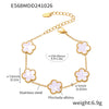 Wholesale 316L Stainless Steel Light Luxury Geometric And Flower Patterned Five Leaf Flower Bracelet For Women