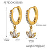 Wholesale 316L Stainless Steel Light Luxury Geometric Clover Microinlaid Zircon Earrings For Women Pvd Plated