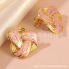 Wholesale Stainless Steel Light Luxury Geometric Dripping Oil Asymmetrical Triangle Stripes Earrings For Women