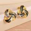Wholesale Stainless Steel Light Luxury Geometric Dripping Oil Asymmetrical Triangle Stripes Earrings For Women