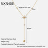 Wholesale Stainless Steel Light Luxury Geometric Eightpointed Star Yshaped Ochain Necklace With Real Gold Plating For Women