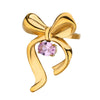 Wholesale Stainless Steel Light Luxury Geometric Exaggerated Irregular Bow Ring With Electroplating