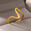 Wholesale Stainless Steel Light Luxury Geometric Exaggerated Irregular Bow Ring With Electroplating