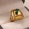 Wholesale Stainless Steel Light Luxury Geometric Exaggerated Irregular Bow Ring With Electroplating