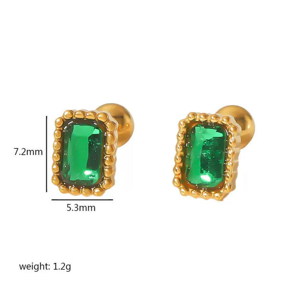 Wholesale Stainless Steel Light Luxury Geometric Heart And Star Shaped Piercing Earrings For Women With Electroplating Design