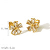 Wholesale Stainless Steel Light Luxury Geometric Heart And Star Shaped Piercing Earrings For Women With Electroplating Design