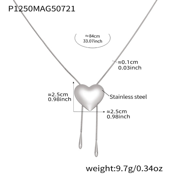 Wholesale 316L Stainless Steel Light Luxury Geometric Heart Shape Electroplated Necklace For Women