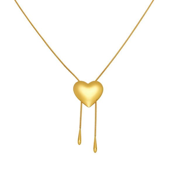 Wholesale 316L Stainless Steel Light Luxury Geometric Heart Shape Electroplated Necklace For Women