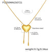 Wholesale 316L Stainless Steel Light Luxury Geometric Heart Shape Electroplated Necklace For Women