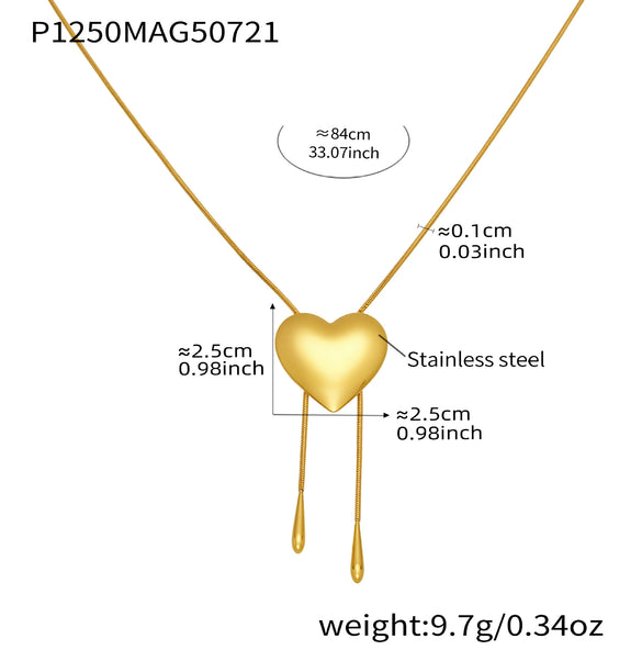 Wholesale 316L Stainless Steel Light Luxury Geometric Heart Shape Electroplated Necklace For Women