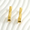 Wholesale 316L Stainless Steel Light Luxury Geometric Hook Earrings For Women Electroplated