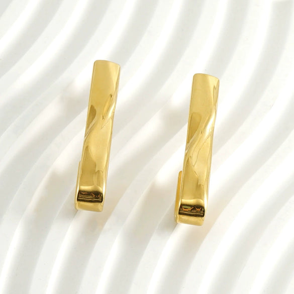 Wholesale 316L Stainless Steel Light Luxury Geometric Hook Earrings For Women Electroplated