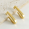 Wholesale 316L Stainless Steel Light Luxury Geometric Hook Earrings With Electroplating