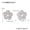 Wholesale Stainless Steel Light Luxury Geometric Petal Flower Inlaid Bead Earrings Electroplated 18K Gold For Women