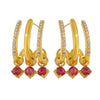 Wholesale Stainless Steel Light Luxury Geometric Tassel Earrings With White Zircon Electroplated 18K True Gold