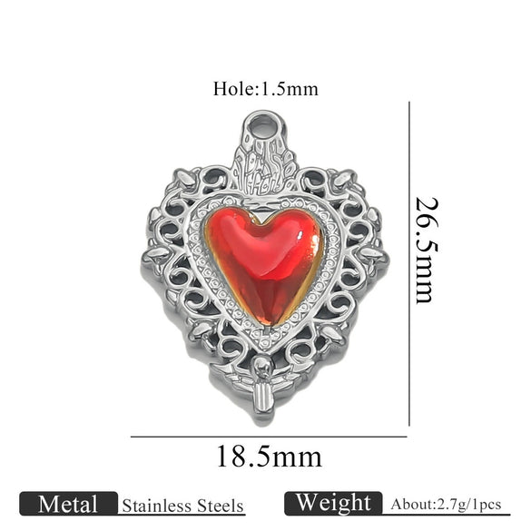 Wholesale Stainless Steel Light Luxury Heart Pendant Necklace For Women Electroplated Colorpreserving Diy