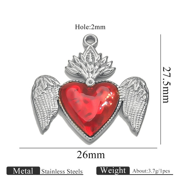 Wholesale Stainless Steel Light Luxury Heart Pendant Necklace For Women Electroplated Colorpreserving Diy