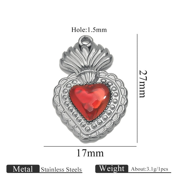 Wholesale Stainless Steel Light Luxury Heart Pendant Necklace For Women Electroplated Colorpreserving Diy
