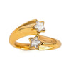 Wholesale Stainless Steel Light Luxury Ring With Geometric Design And Electroplating For Women