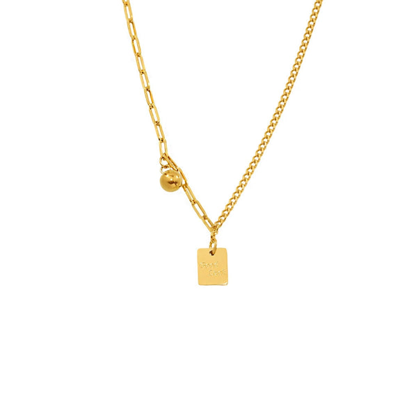 Wholesale Stainless Steel Light Luxury Style Geometric Letter Necklace With Electroplating
