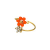 Wholesale Stainless Steel Light Luxury Women's Ring With Natural Stone Flower Zircon Design And Electroplating