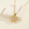 Wholesale Stainless Steel Lip Chain Jewelry With Frosted Bow And Gold Diamond Electroplated Design