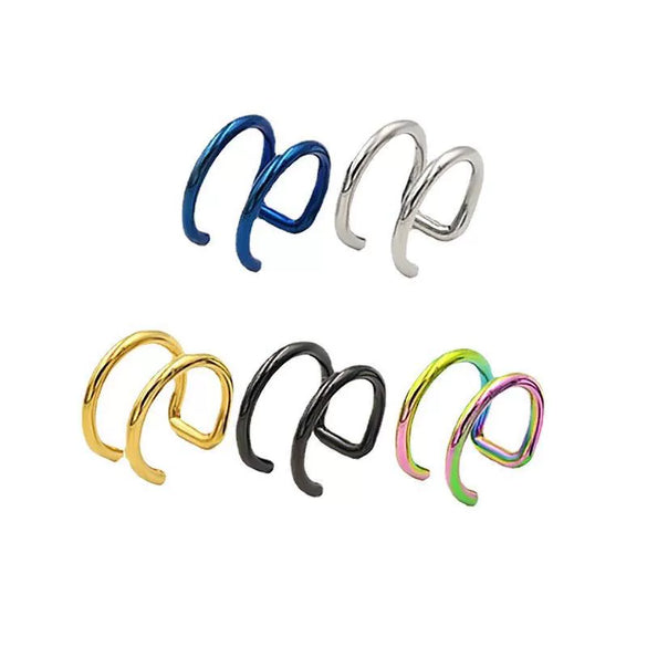 Wholesale Stainless Steel Lip Clip Lip Ring Ear Clip Jewelry With Geometric Style And Electroplating Process