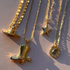 Wholesale Stainless Steel Literary Retro Necklace With Horseshoe Star Drop Shape Pendant Vacuum Plated 18K Gold Color