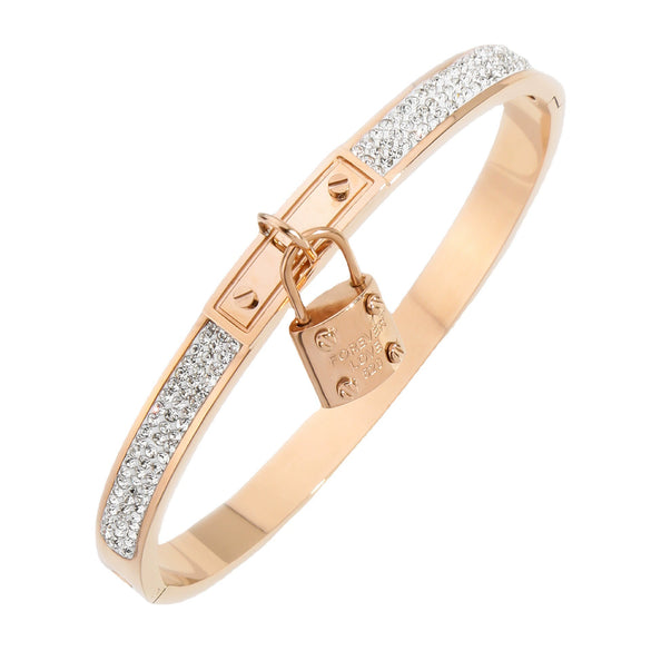 Wholesale Stainless Steel Lock Bag Bracelet With Rose Gold Electroplating For Female Light Luxury Style