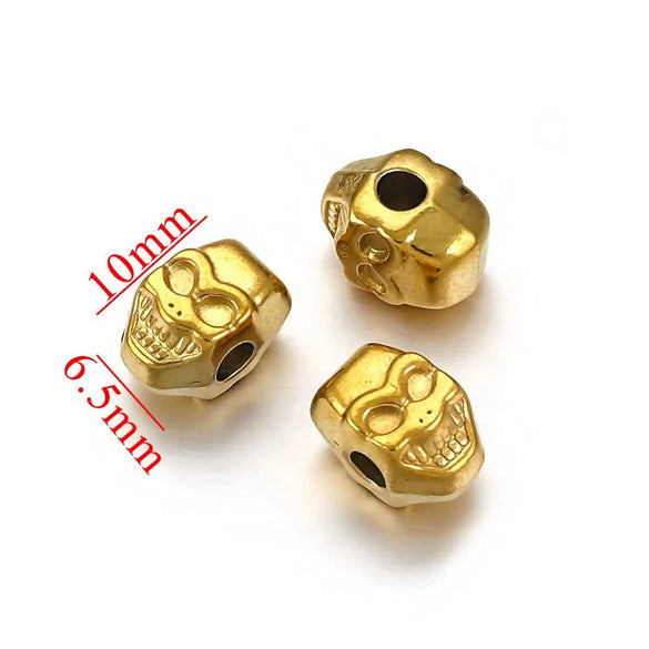 Wholesale Stainless Steel Love Beaded Bracelet With Bow And Skull Beads Electroplated Jewelry Accessories