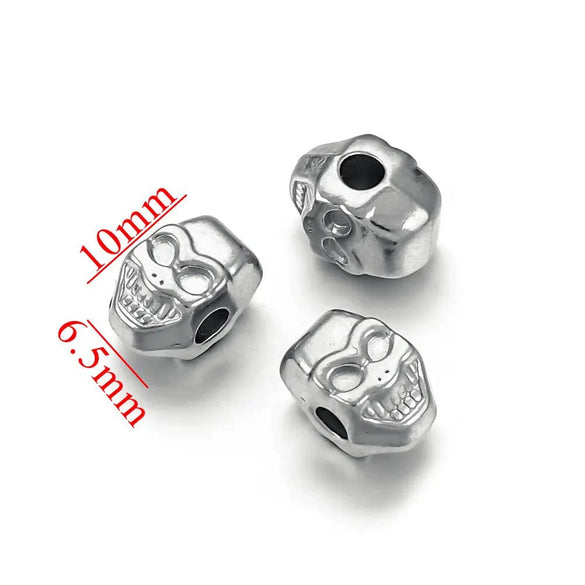 Wholesale Stainless Steel Love Beaded Bracelet With Bow And Skull Beads Electroplated Jewelry Accessories