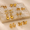 Wholesale Stainless Steel Love Bow Earrings With Star And U Shape Electroplated For Women