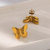 Wholesale Stainless Steel Love Bow Earrings With Star And U Shape Electroplated For Women