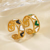 Wholesale Stainless Steel Love Drop Oil Opening Ring For Women With Heart Shape And Electroplating Design