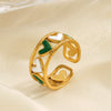 Wholesale Stainless Steel Love Drop Oil Opening Ring For Women With Heart Shape And Electroplating Design
