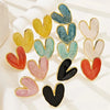 Wholesale Stainless Steel Love Earrings With Dripping Oil Design And Peach Heart Shape For Women