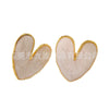 Wholesale Stainless Steel Love Earrings With Dripping Oil Design And Peach Heart Shape For Women