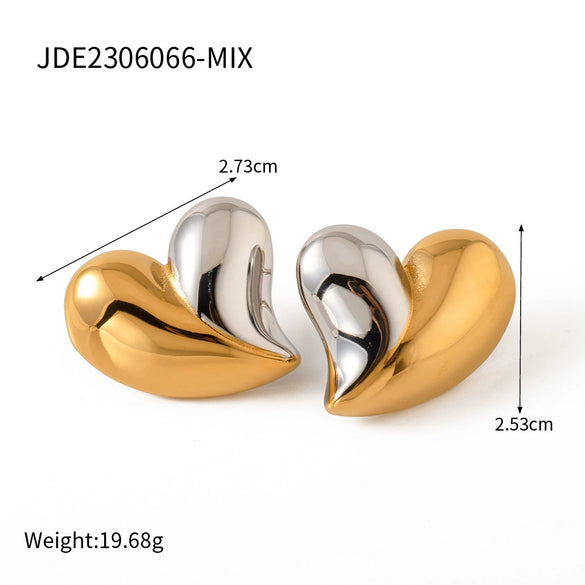 Wholesale Stainless Steel Love Earrings With Geometric Pattern And Electroplating Treatment For Women