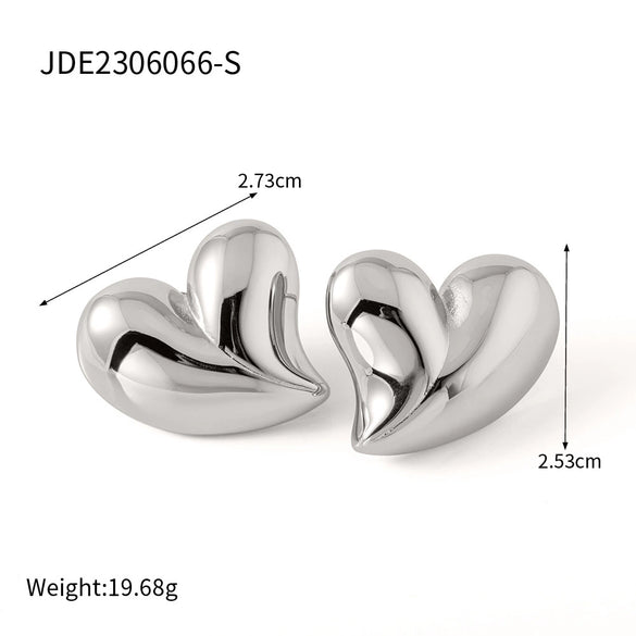 Wholesale Stainless Steel Love Earrings With Geometric Pattern And Electroplating Treatment For Women