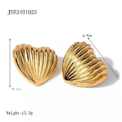 Wholesale Stainless Steel Love Earrings With Geometric Pattern And Electroplating Treatment For Women