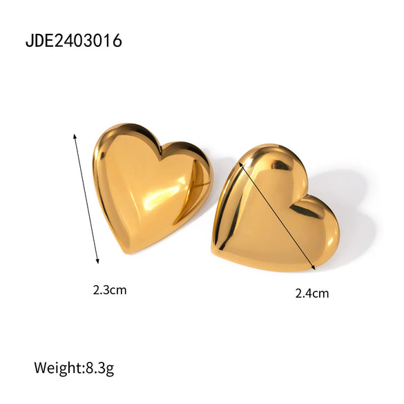 Wholesale Stainless Steel Love Earrings With Geometric Pattern And Electroplating Treatment For Women