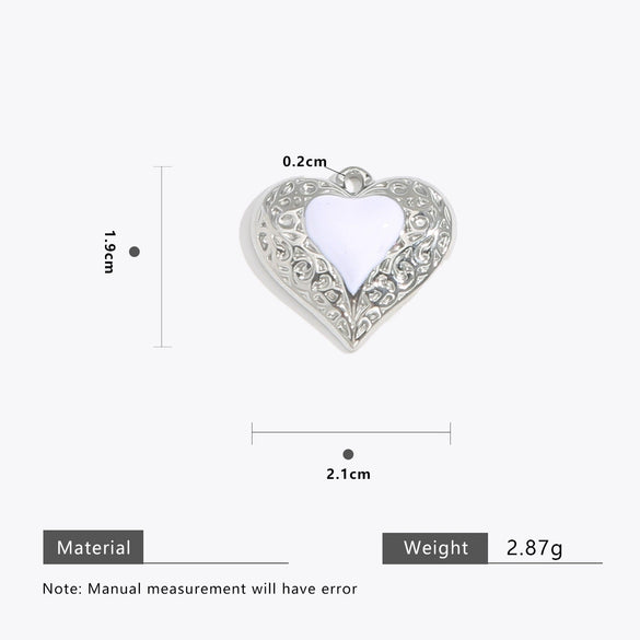Wholesale Stainless Steel Love Heartshaped Oil Drop Enamel Handmade Pendant Jewelry Accessories