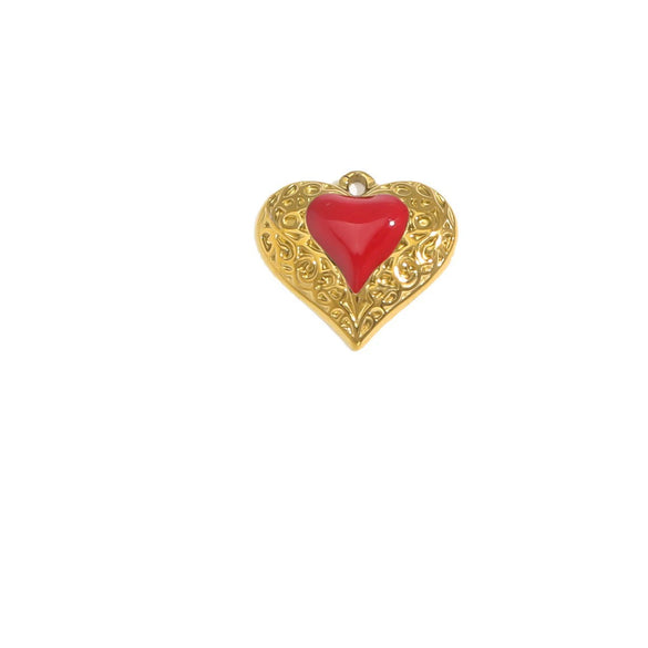 Wholesale Stainless Steel Love Heartshaped Oil Drop Enamel Handmade Pendant Jewelry Accessories