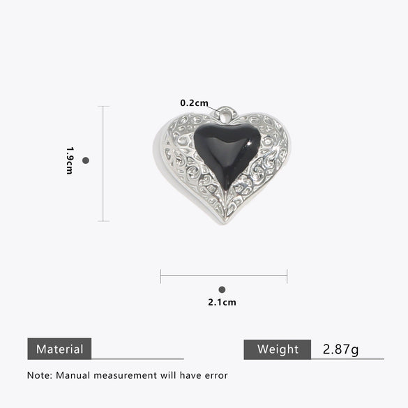 Wholesale Stainless Steel Love Heartshaped Oil Drop Enamel Handmade Pendant Jewelry Accessories