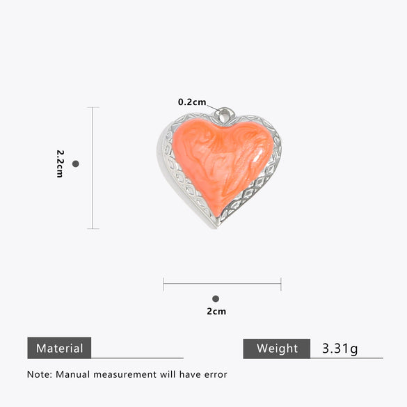Wholesale Stainless Steel Love Heartshaped Oil Drop Enamel Handmade Pendant Jewelry Accessories