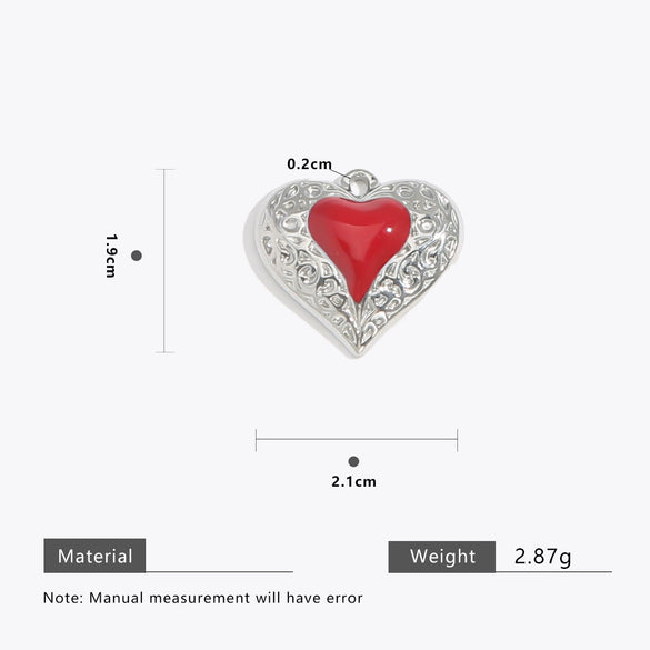 Wholesale Stainless Steel Love Heartshaped Oil Drop Enamel Handmade Pendant Jewelry Accessories
