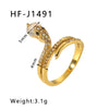Wholesale Stainless Steel Love Inlaid Zircon Croissant Five Pointed Star Couple Ring With 18K Vacuum Plating In Furnace