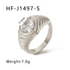 Wholesale Stainless Steel Love Inlaid Zircon Croissant Five Pointed Star Couple Ring With 18K Vacuum Plating In Furnace
