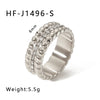 Wholesale Stainless Steel Love Inlaid Zircon Croissant Five Pointed Star Couple Ring With 18K Vacuum Plating In Furnace