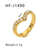 Wholesale Stainless Steel Love Inlaid Zircon Croissant Five Pointed Star Couple Ring With 18K Vacuum Plating In Furnace